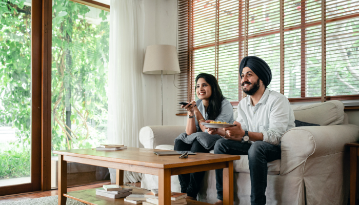 couple watching tv